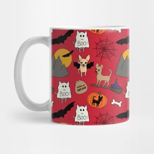 Halloween chihuahuas - red Mug